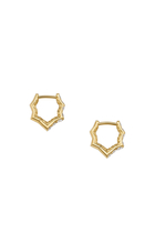 Zig Zag Stax Small Hoop Earrings, 18K Yellow Gold & Diamonds